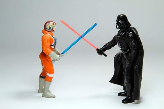 luke skywalker and darth vader toys